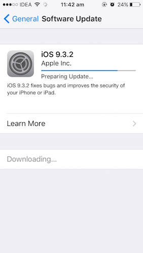 iOS 9.3.2 update